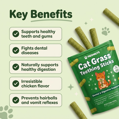 Cat Grass Teething Sticks (Free Today)
